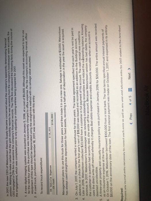 Solved In 2017, the new CEO of Watsontown Electric Supply