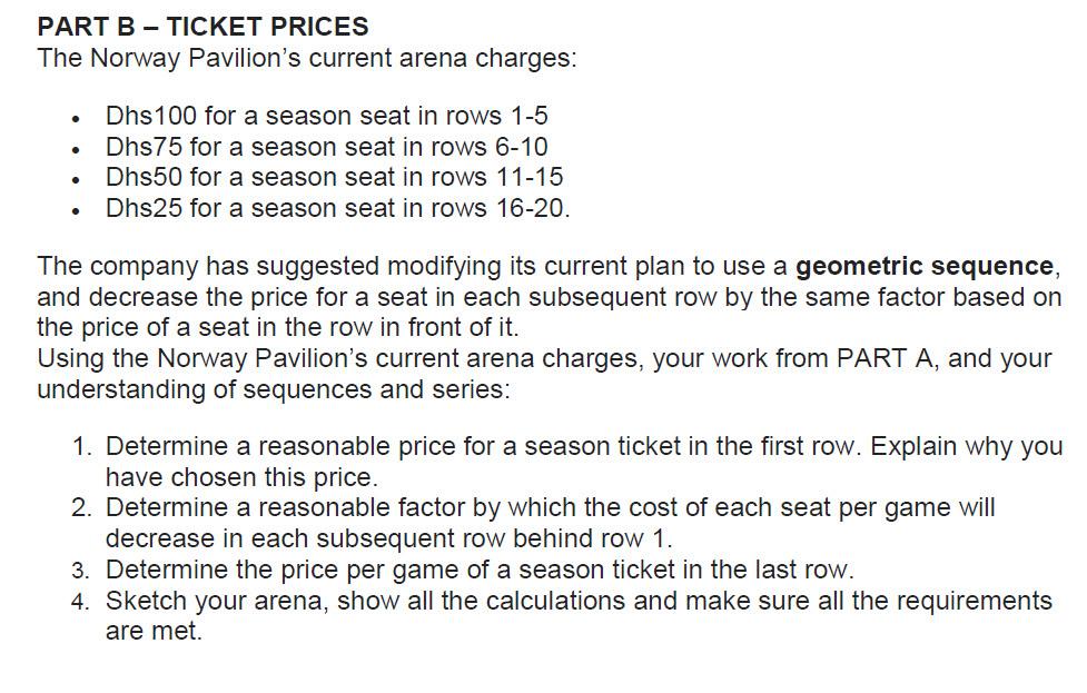 Solved NAME Grade 10 Question Designing a new arena Chegg