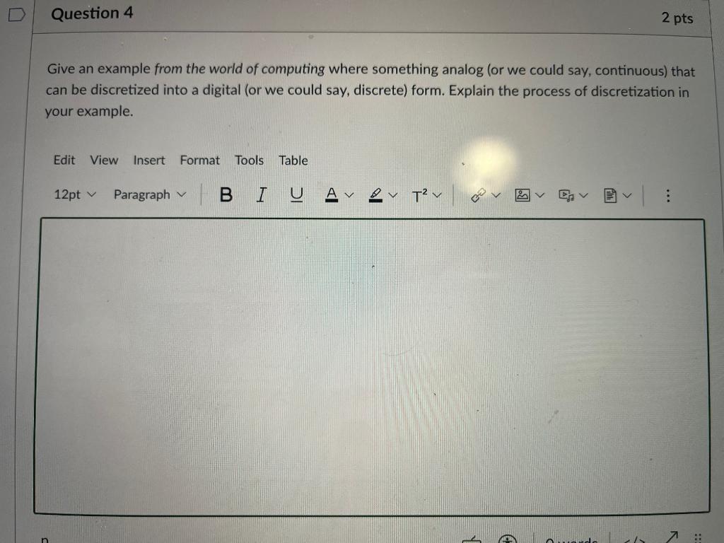 Solved Question 4 2 pts Give an example from the world of | Chegg.com