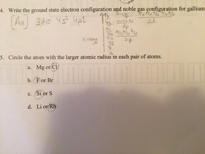 Solved Write the ground state electron configuration and | Chegg.com