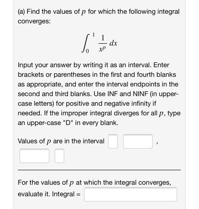 Solved (a) Find the values of p for which the following | Chegg.com