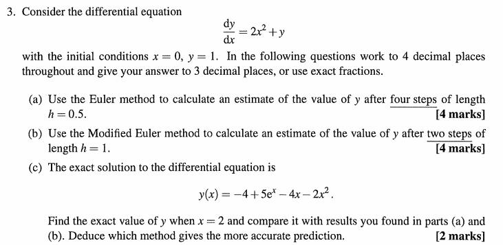 Solved 3. Consider the differential equation dy 2x2y dx 0, y | Chegg.com