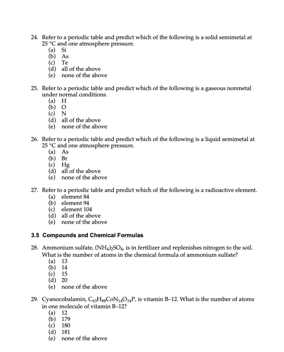 Solved 24. Refer to a periodic table and predict which of | Chegg.com