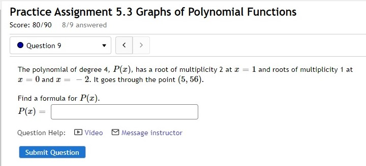 Solved Practice Assignment 5.3 Graphs of Polynomial | Chegg.com