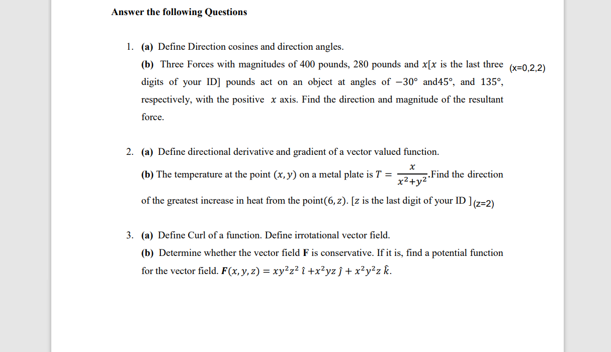 Solved Answer The Following Questions X 0 2 2 1 A De Chegg Com