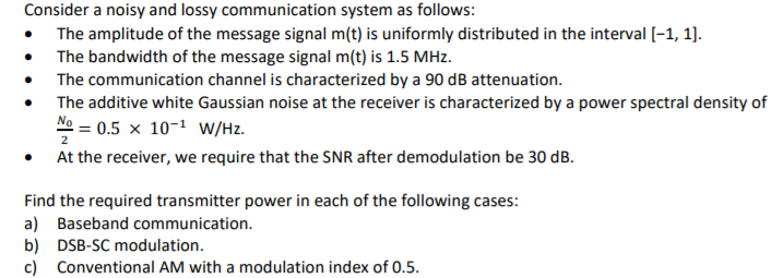 Consider a noisy and lossy communication system as | Chegg.com