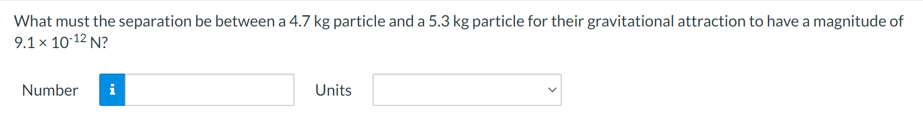 Solved What must the separation be between a 4.7 kg particle | Chegg.com