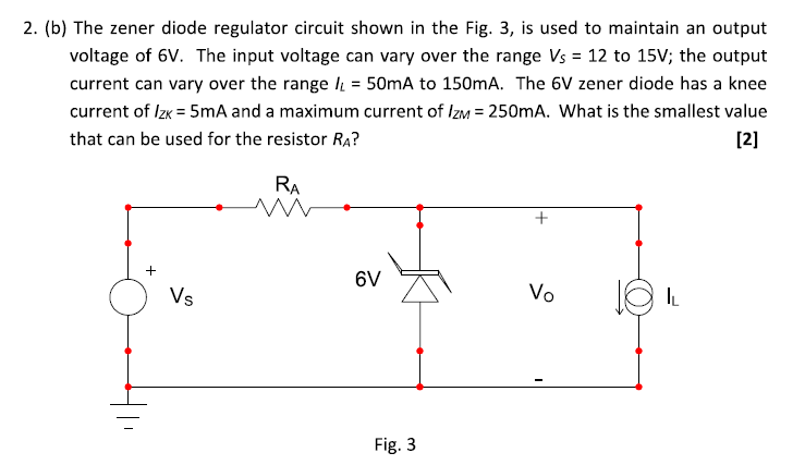 Solved (b) The Zener Diode Regulator Circuit Shown In The | Chegg.com