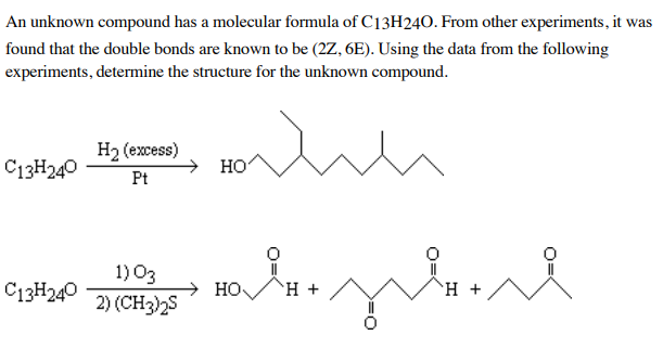 Solved An unknown compound has a molecular formula of | Chegg.com