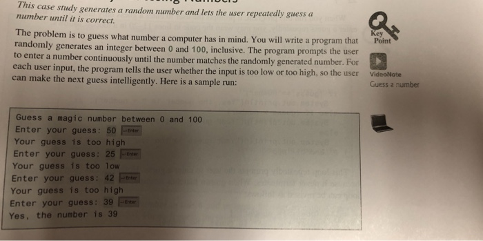 Solved This case study generates a random number and lets | Chegg.com