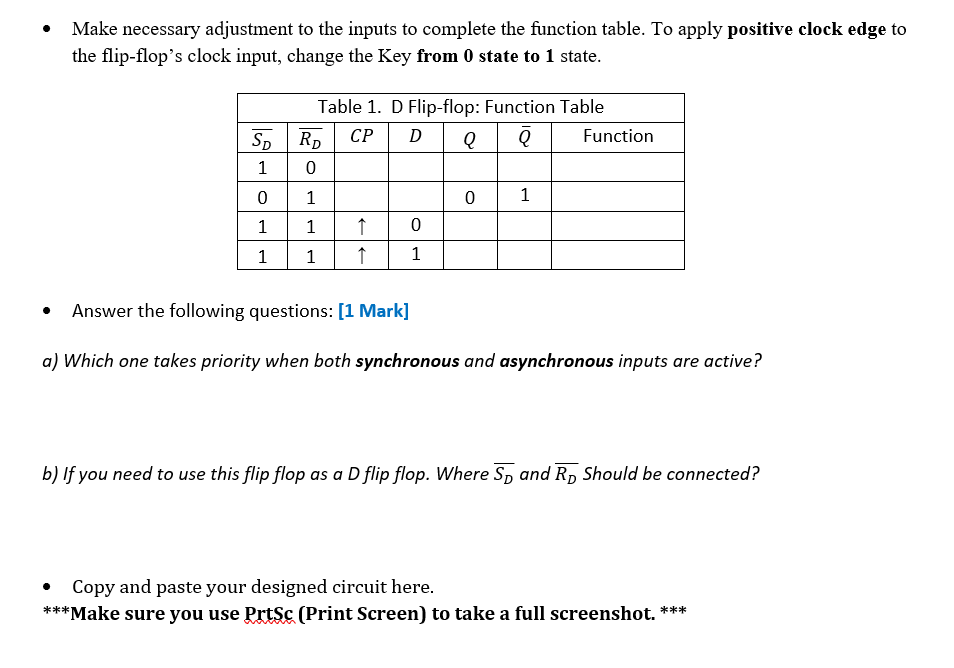 Solved 4. Procedure: 4.1 D Flip-flop IC 74LS74 [4 Marks] The | Chegg.com