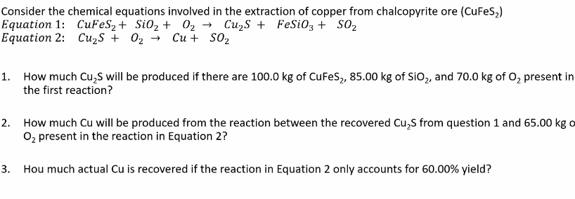 Solved Consider The Chemical Equations Involved In The | Chegg.com