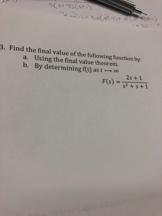 Solved 3. Find the final value of the following function by: | Chegg.com