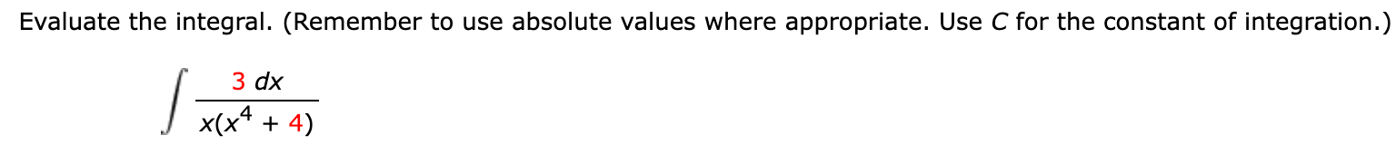 Solved Evaluate the integral. (Remember to use absolute | Chegg.com