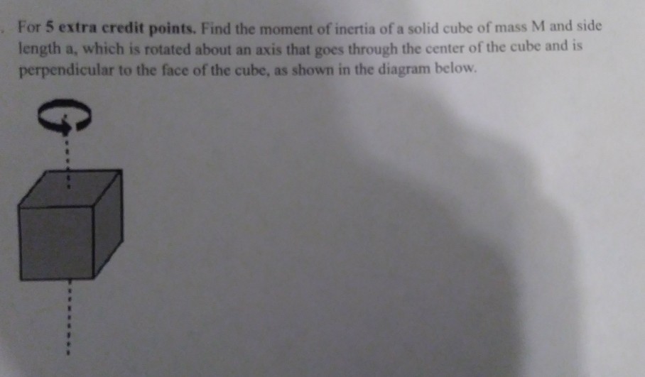 Solved For 5 extra credit points. Find the moment of inertia | Chegg.com