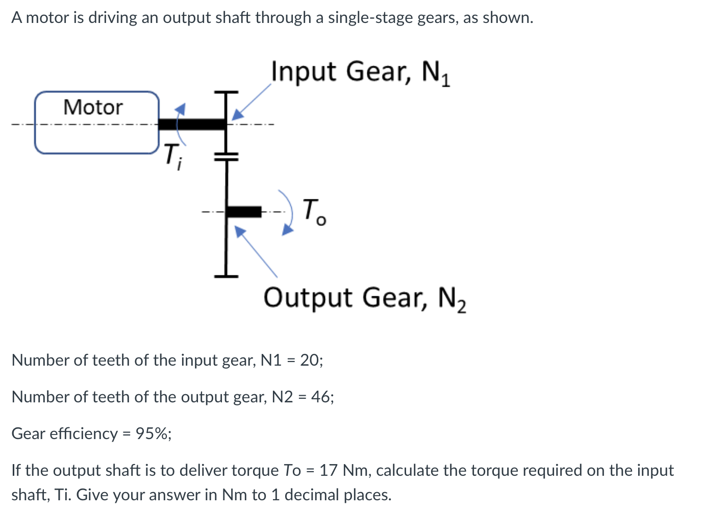 Solved A motor is driving an output shaft through a | Chegg.com