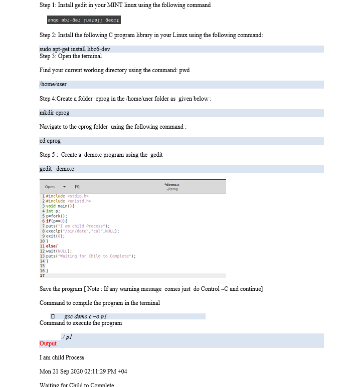 Solved Step 1: Install gedit in your MINT linux using the | Chegg.com