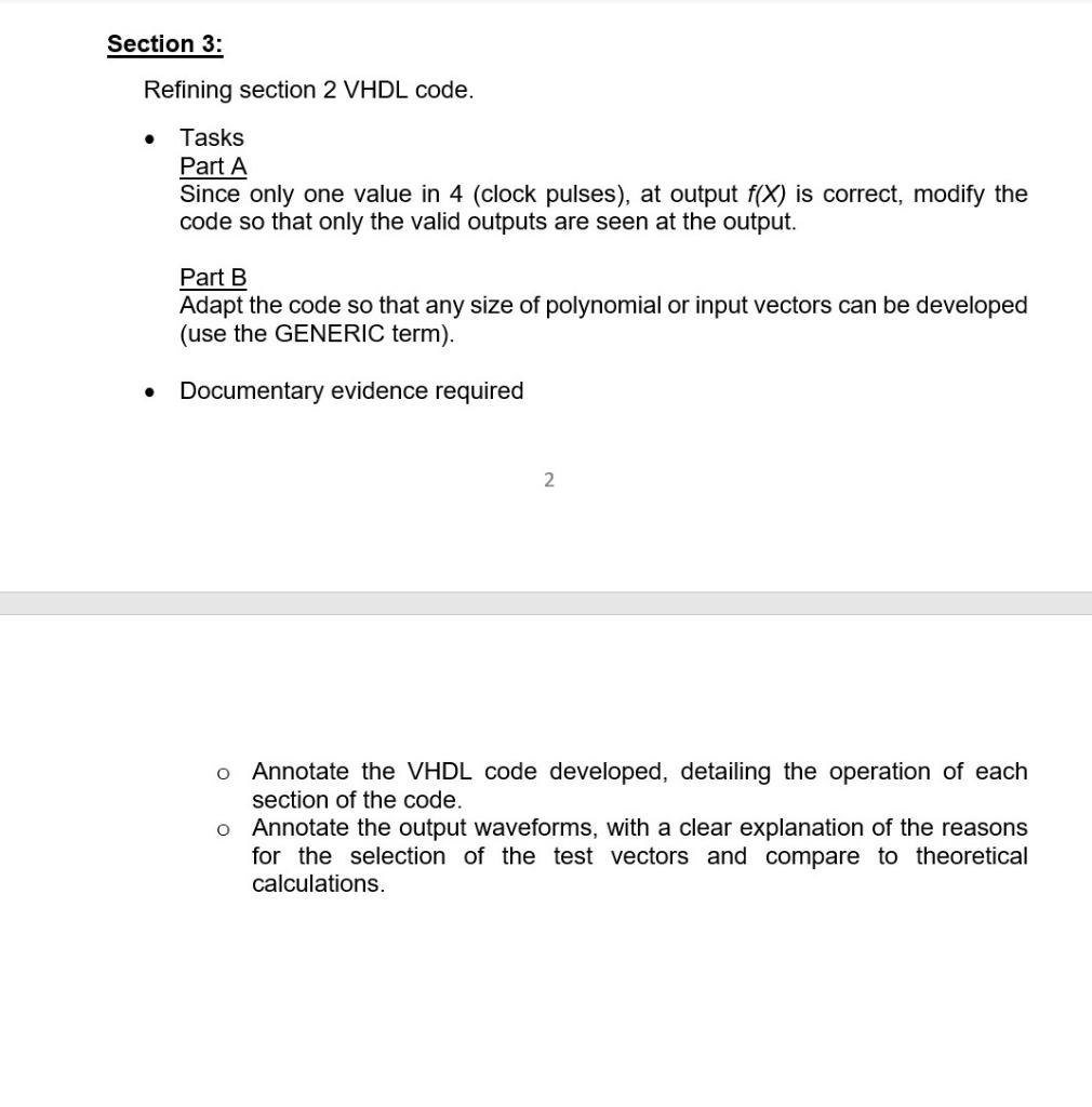 1. Assignment Brief Section 1. The VDHL code provided | Chegg.com