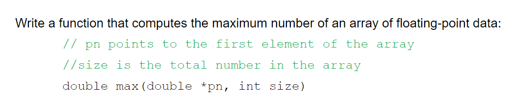 Solved Write a function that computes the maximum number of | Chegg.com