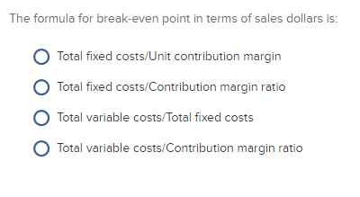 break even point formula in dollars per period break even point formula in dollars per period