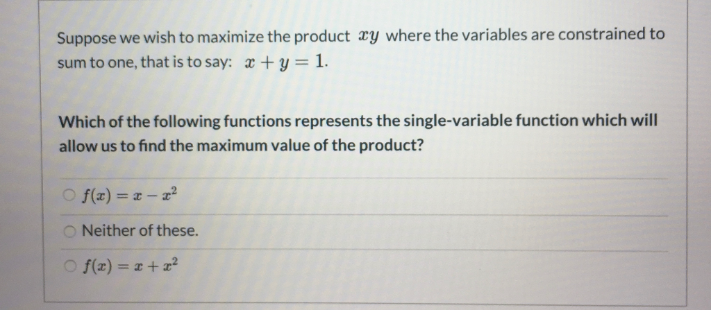 Solved Suppose we wish to maximize the product sy where the | Chegg.com