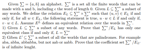 Solved Given = {a,b} An Alphabet. * Is A Set All The Finite | Chegg.com