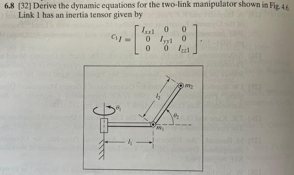 Solved 6.8 [32] Derive the dynamic equations for the | Chegg.com