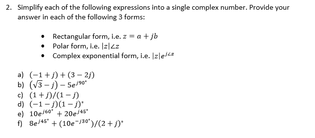 Solved Simplify each of the following expressions into a | Chegg.com