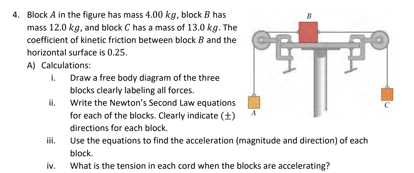 Solved B S 4. Block A In The Figure Has Mass 4.00 Kg, Block | Chegg.com