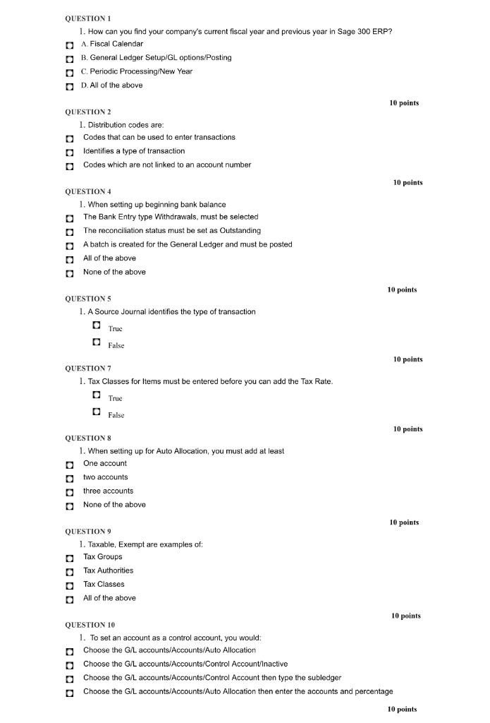 Solved Answer ALL of these 10 questions and I will give you | Chegg.com