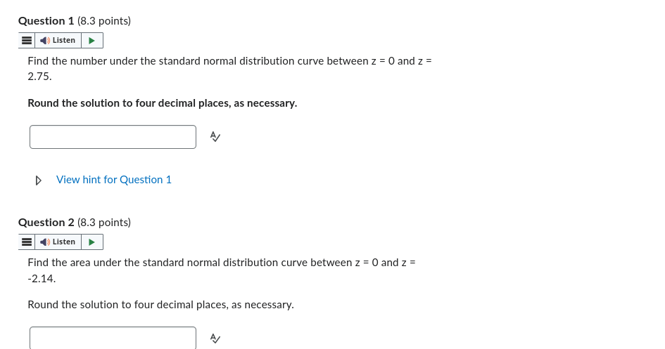 Solved Find the number under the standard normal | Chegg.com