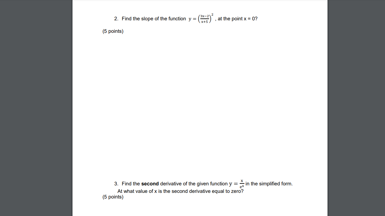 Solved 1. Find the derivative of each of the following | Chegg.com