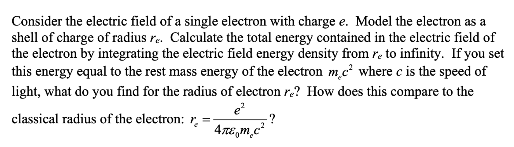Solved Consider the electric field of a single electron with | Chegg.com