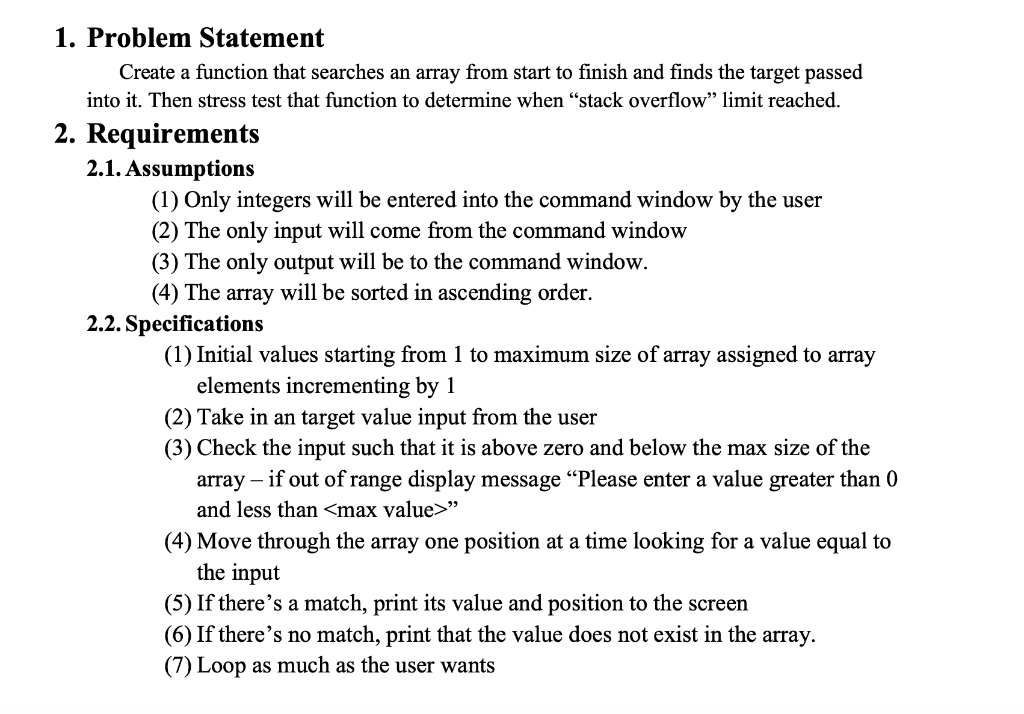Solved 1. Problem Statement Create a function that searches | Chegg.com