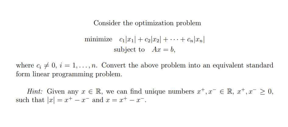 Solved Consider The Optimization Problem | Chegg.com