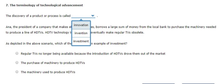 Solved 7. The terminology of technological advancement The | Chegg.com