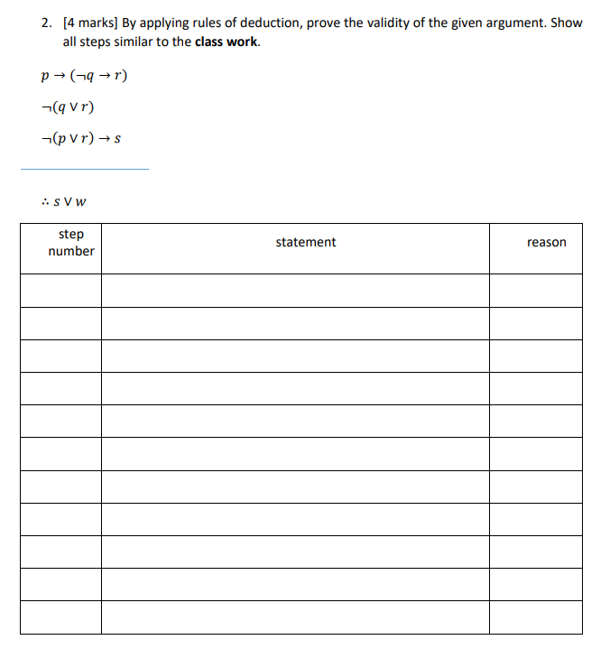 Solved 2. [4 marks] By applying rules of deduction, prove | Chegg.com