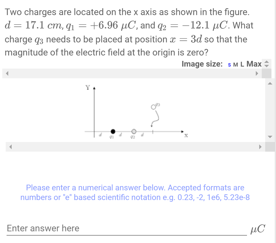 Solved Two charges are located on the x axis as shown in the | Chegg.com