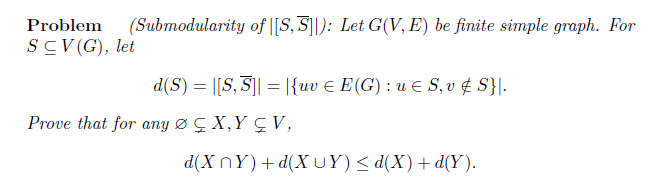 Solved Problem Submodularity Of S 5 Let G V E Be Chegg Com