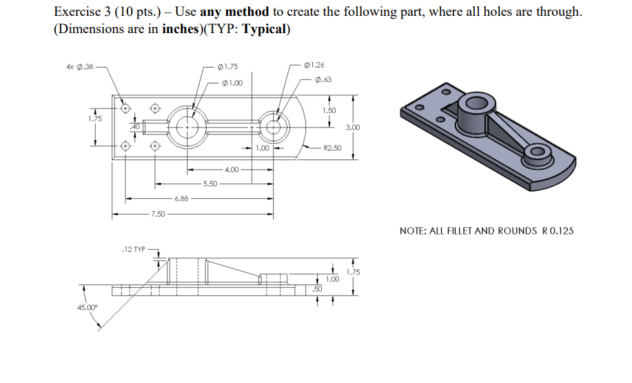 Solved Exercise 3(10 pts. ) - Use any method to create the | Chegg.com