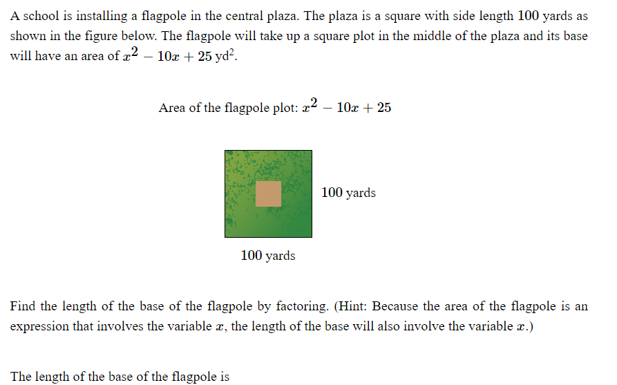 Solved A school is installing a flagpole in the central | Chegg.com