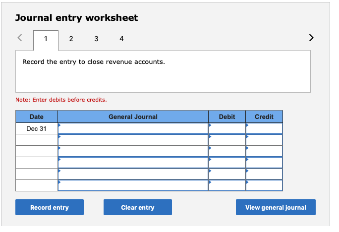 Solved Journal entry worksheet 1 2 3 4 &gt; Record the entry to 