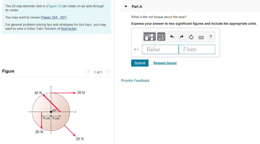 Solved The 20-cm-diameter disk in (Figure 1) can rotate on | Chegg.com