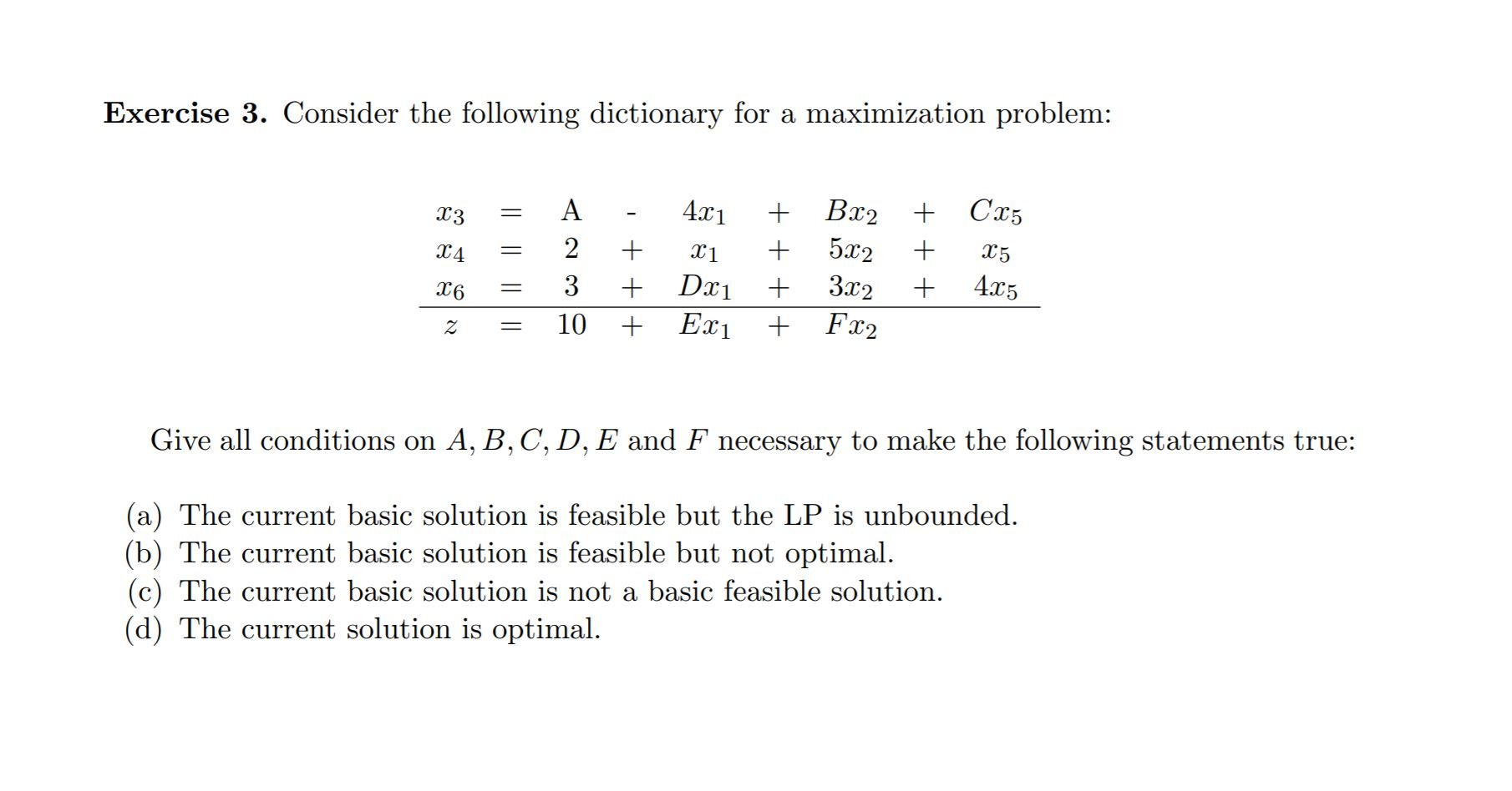 Solved Exercise 3. Consider The Following Dictionary For A | Chegg.com