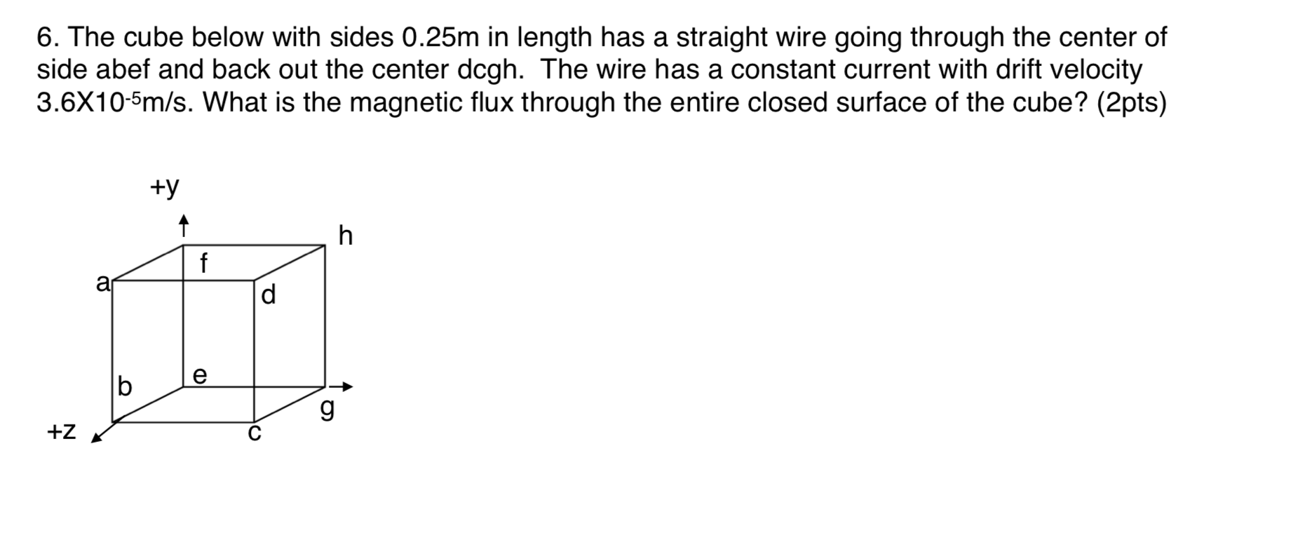 Solved 6. The cube below with sides 0.25m in length has a | Chegg.com