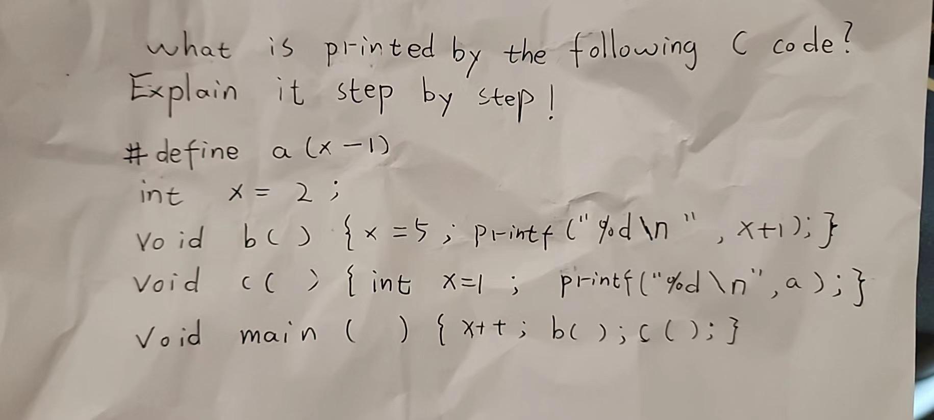 Solved What is printed by the following C code? Explain it | Chegg.com