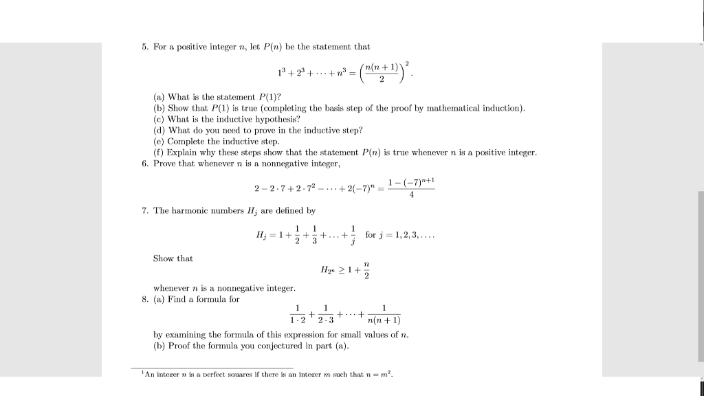 Solved 5. For a positive integer n, let P(n) be the | Chegg.com