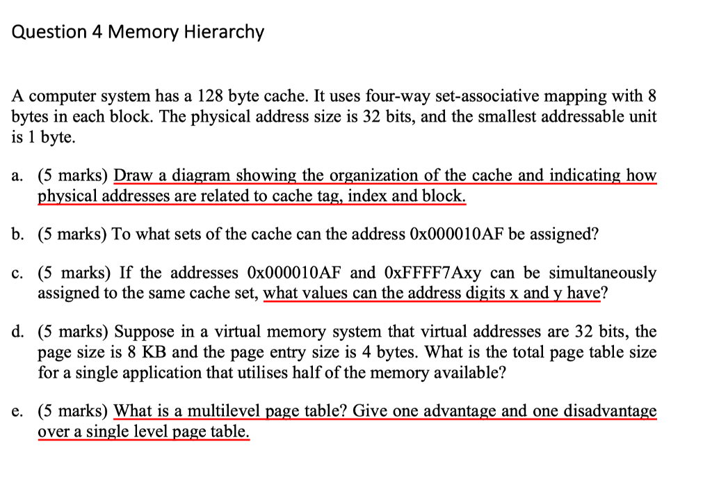 Solved This Is A Memory Hierarchy Problem From My Computer | Chegg.com