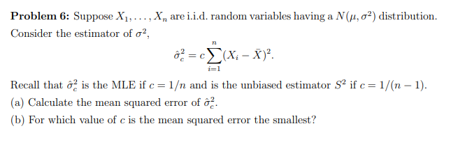 Solved 2 Distribution Problem 6 Suppose X1 X Ar Chegg Com
