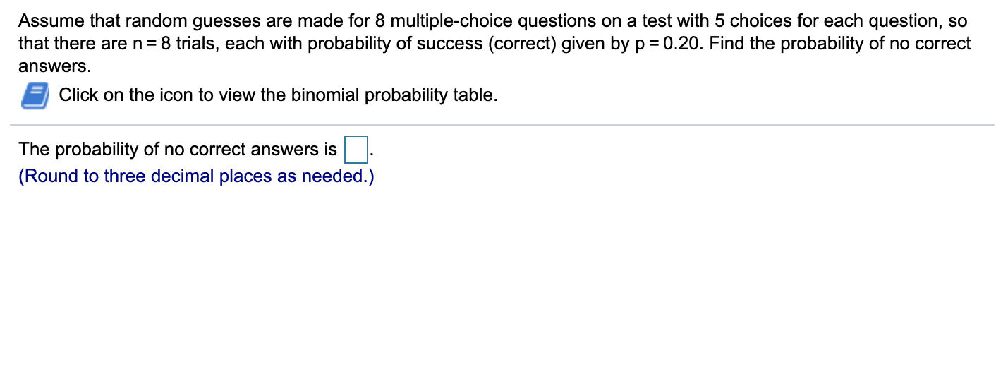 Solved Assume that random guesses are made for 8 | Chegg.com